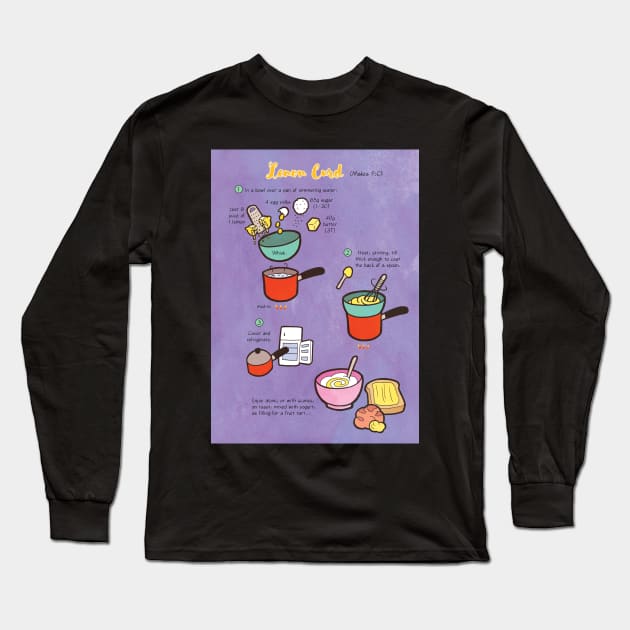 Lemon Curd recipe Long Sleeve T-Shirt by Cedarseed